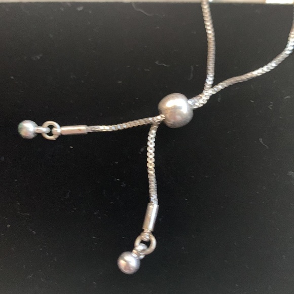 Silver Hammered Bracelet Silver Plated Adjustable Length Women’s - Picture 2 of 5